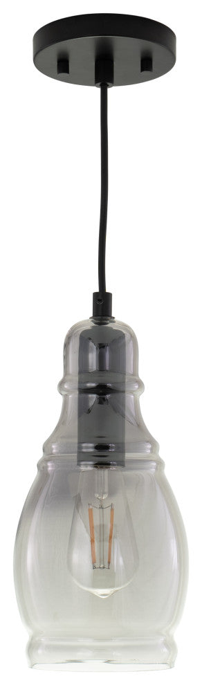 Millie 11.75"H Mini Pendant Matte Black with Smoke Glass