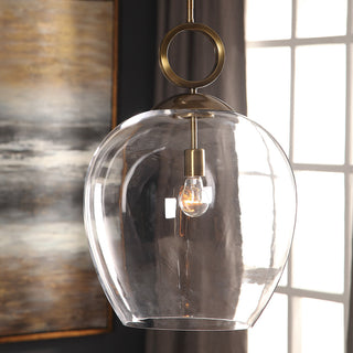 Uttermost 22127 Calix 1 Light 15-3/4"W Pendant - Aged Brass