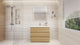 Alston 42" Free Standing Modern Vanity, White Oak, Glossy White Top
