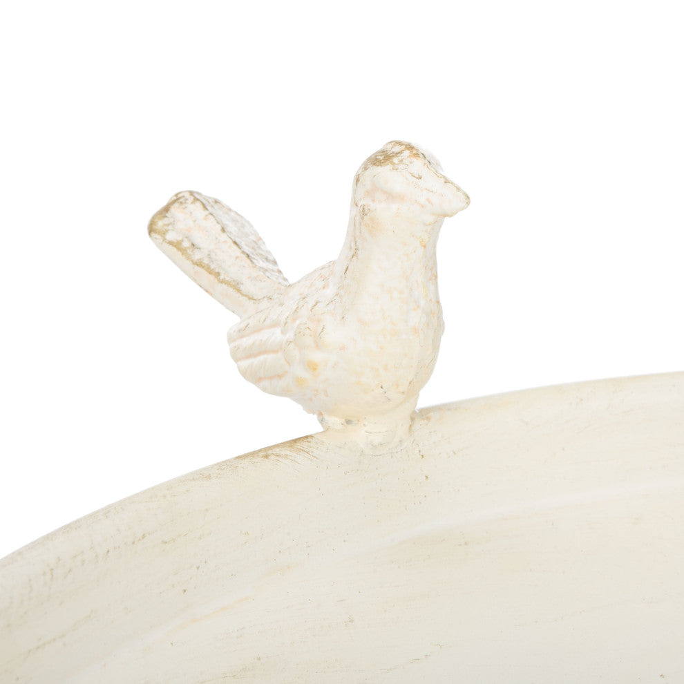 Safavieh Ashlan Bird Bath, Pearl White
