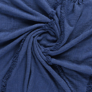 Bohemian Basics Decorative Diamond Tufted Cotton Throw Blanket, Galaxy Blue