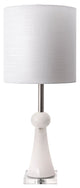 Nuloom 30" Alabaster Pawn Spire Linen Shade Off White, 3-Way Switch Table Lamp