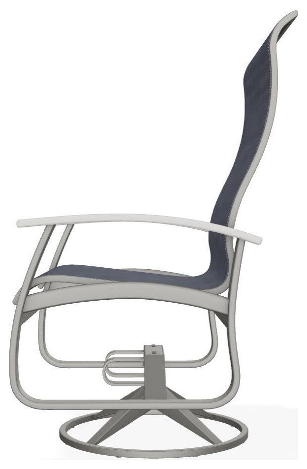 Belle Isle Sling Outdoor Swivel Rocker, Augustine Denim/Snow