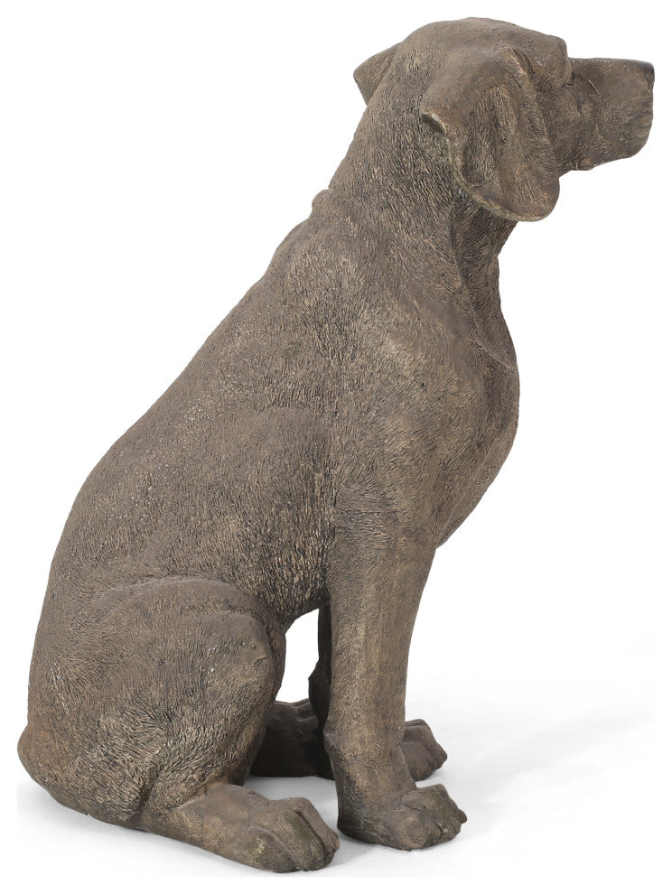 Hayesville Outdoor Dog Garden Statue, Dark Brown