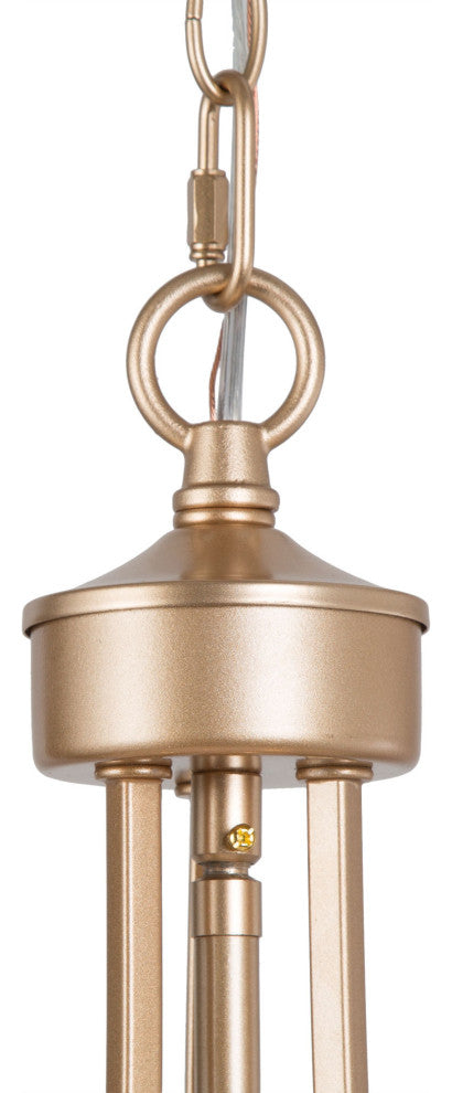 Modern Gold Frame Chandelier, Cream Drum Chandelier 4 Light