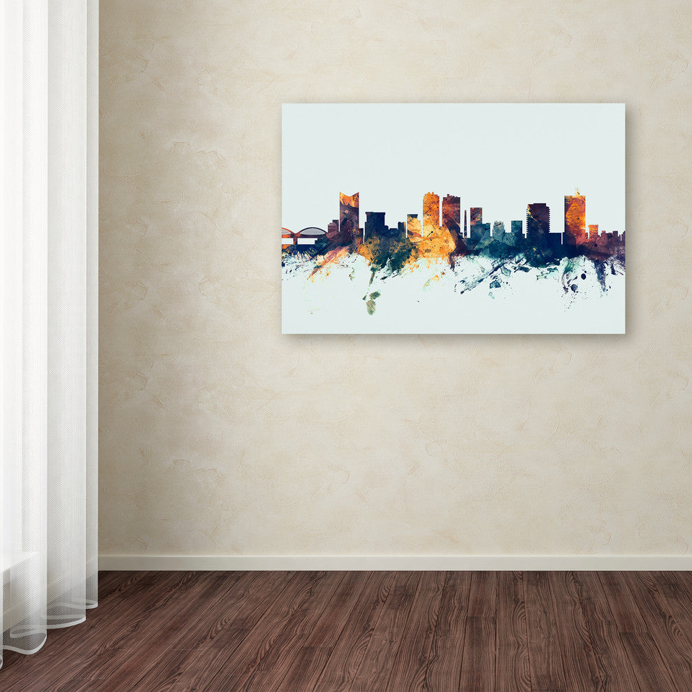 Michael Tompsett ''Fort Worth Texas Skyline Blue'' Canvas Art, 12x19