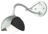 Brooklyn 1-Light  Sconce, Vintage Platinum, Black, Opal Glass
