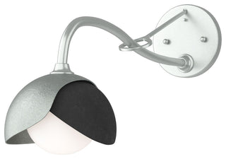 Brooklyn 1-Light  Sconce, Vintage Platinum, Black, Opal Glass