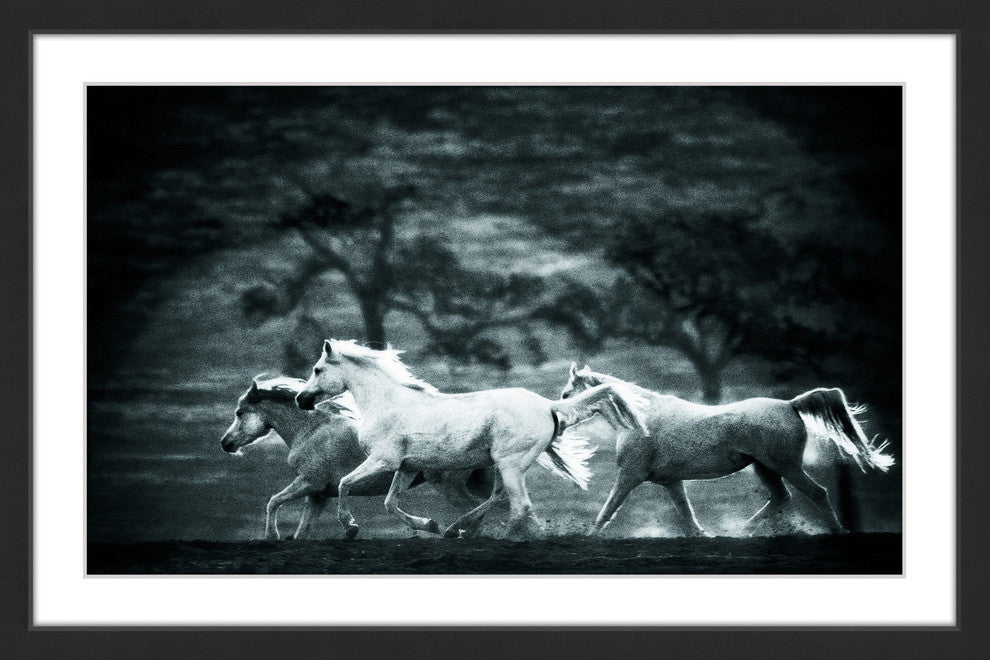 "Blue Arabians" Framed Painting Print, 36x24