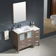 Torino 42" Gray Oak Modern Bathroom Vanity With Side Cabinet, FFT1030BN