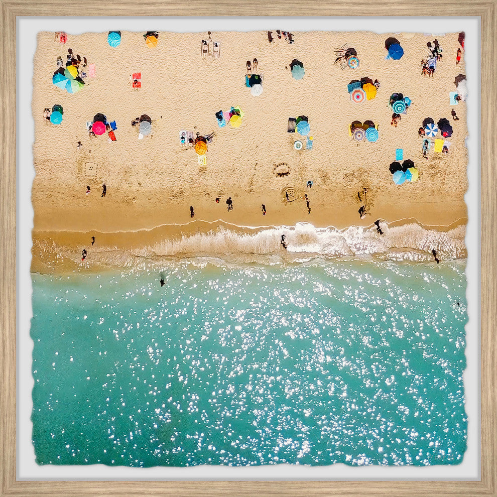"Beach Vacation" Framed Painting Print, 32x32