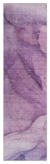 Machine Washable Indoor/Outdoor Chantille ACN607 Purple 2'3" x 7'6" Runner Rug