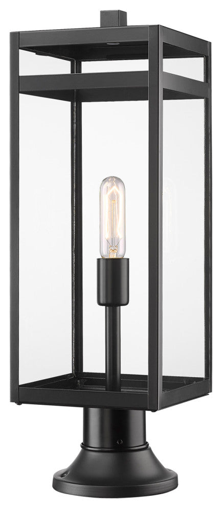 Z-Lite 596PHBR-553PM Nuri 24" Tall Outdoor Single Head Post Light - Black