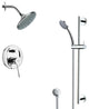 Chrome Shower System With 6" Rain Shower Head and Hand Shower