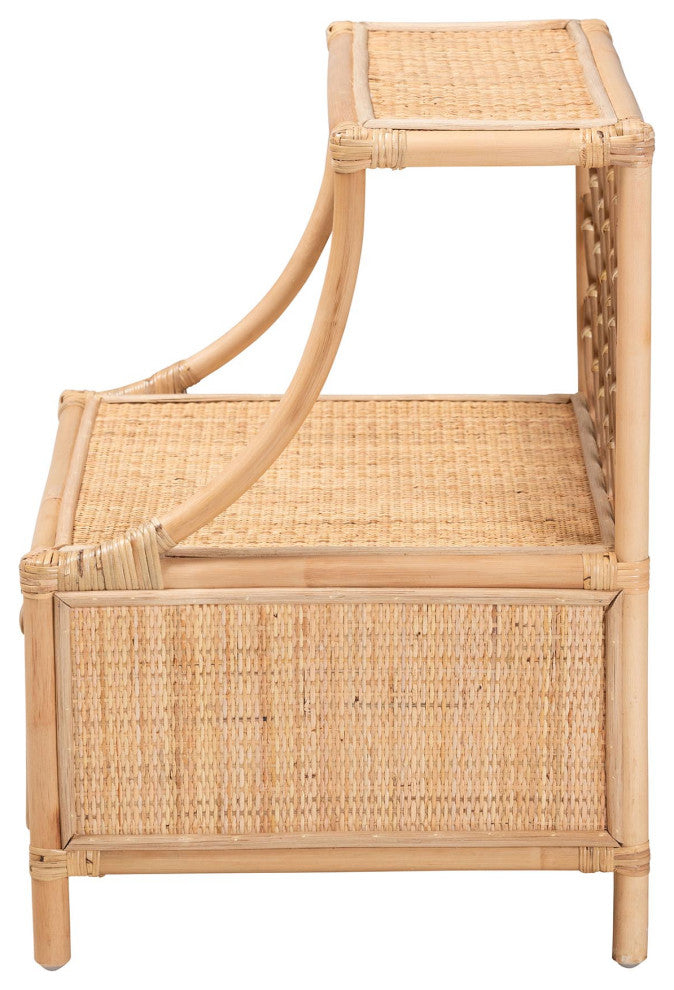 Evita Rattan 1-Drawer Nightstand