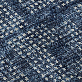 Premium Machine Washable Mayfield AMF33 Blue 8' x 8' Round Rug