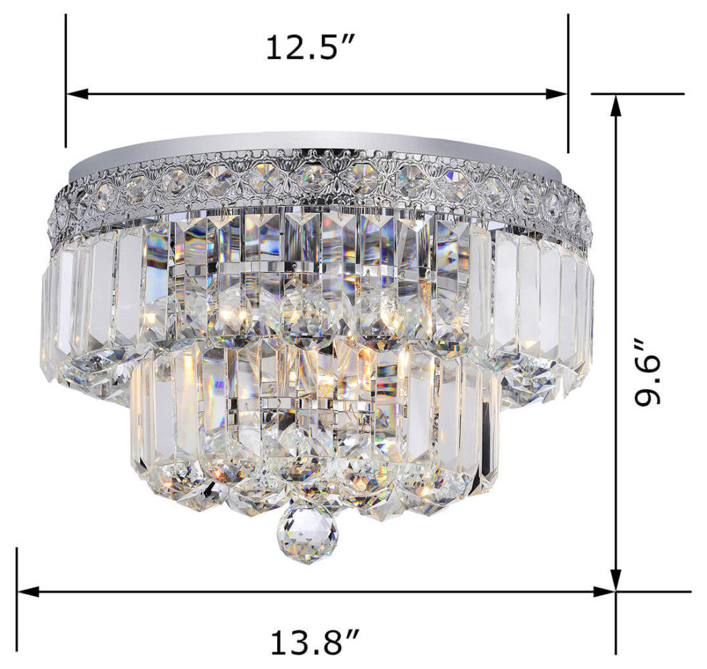 Taylor Chrome Two Tier Crystals Flush Mount
