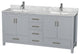 Wyndham WCS141472DGYCMUNSMXX 72" Vanity in Gray + Carrera Marble and Square Sin