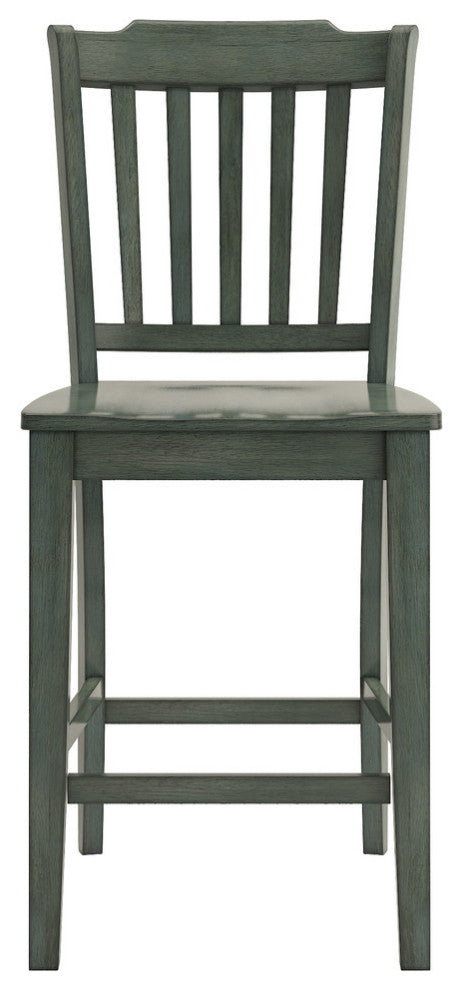 Arbor Hill Slat Back Counter Chair, Set of 2, Antique Sage Green