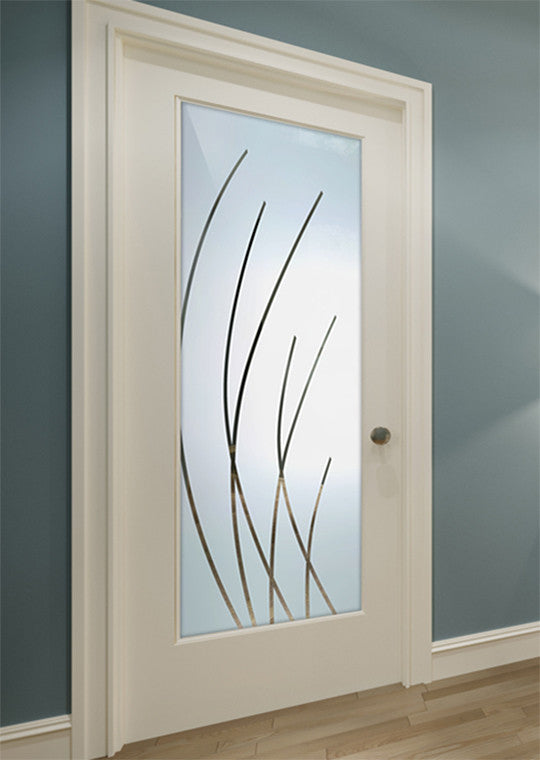 Interior Prehung Door or Interior Slab Door - Sleek Arcs - Primed - 24" x...