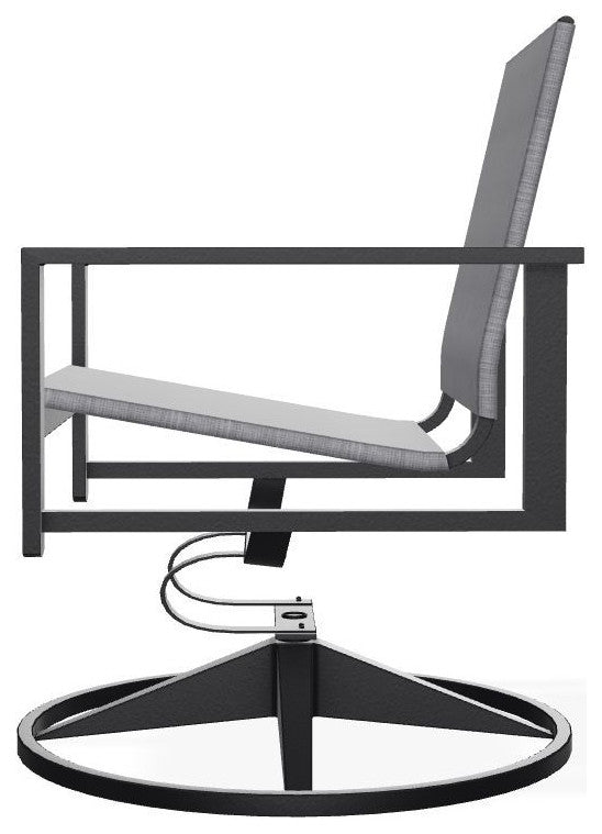 Tribeca Sling Outdoor Swivel Rocker, Augustine Pewter/Black