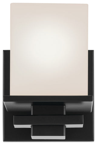 6.5" 1-Light Wall Sconce With Satin Etched Cased Opal Glass