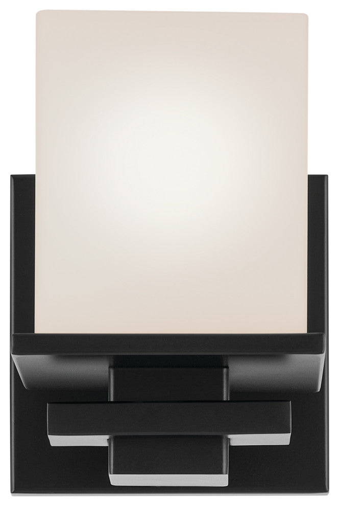 6.5" 1-Light Wall Sconce With Satin Etched Cased Opal Glass