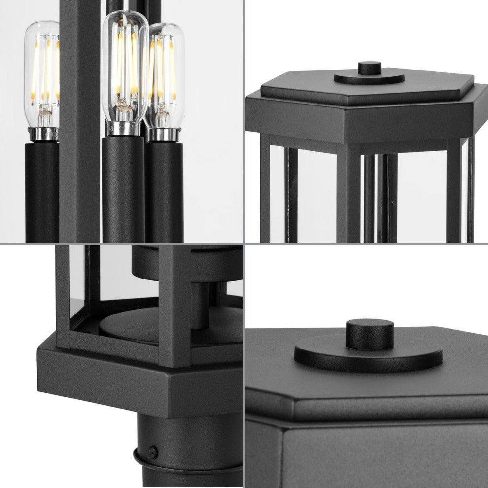 Ramsey Collection Textured Black Modern Farmhouse Post Outdoor Light