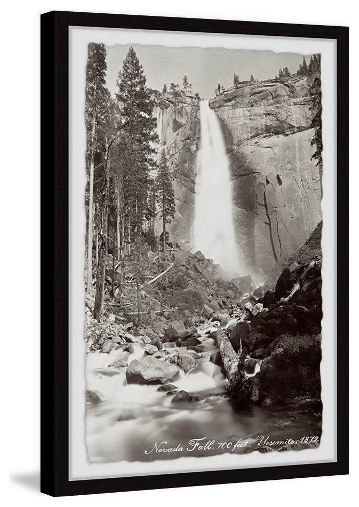 "Nevada Fall at Yosemite" Framed Painting Print, 16x24