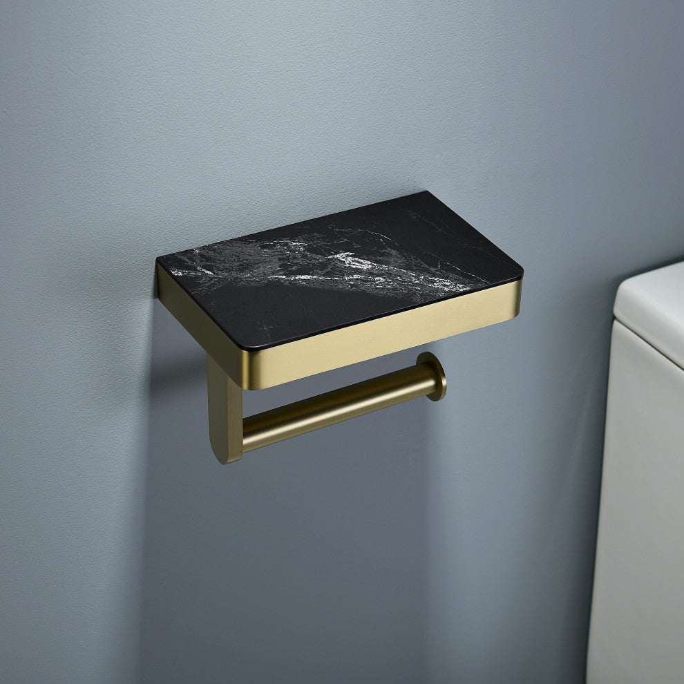 4-Piece Bathroom Accessory Hardware Set, Brushed Gold