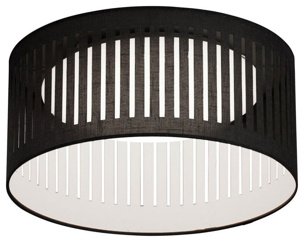 14W Slit Drum LED Flush Mount, Black