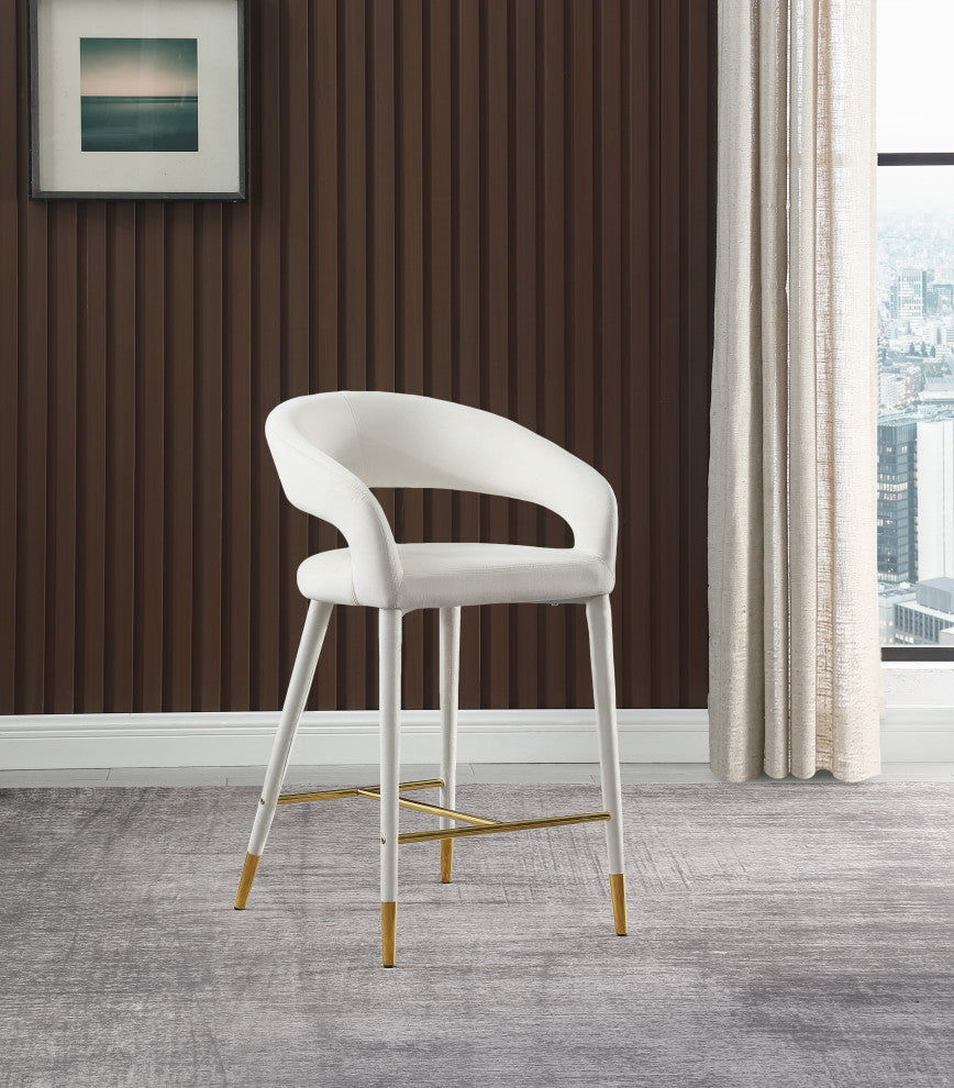 Destiny Counter Stool, Cream, Velvet