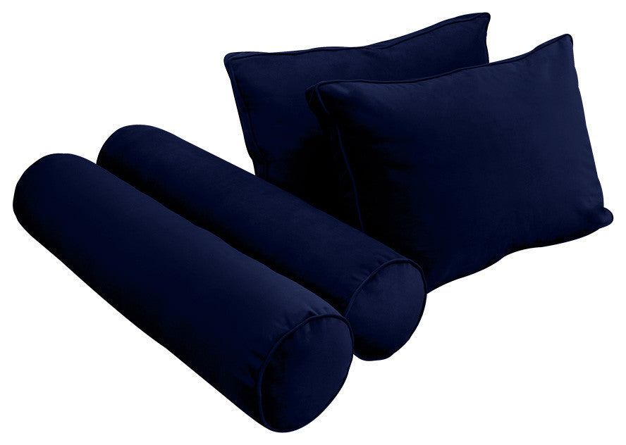 STYLE V1 Full Velvet Pipe Trim Indoor Daybed Bolster Pillow |COVER ONLY| AD373
