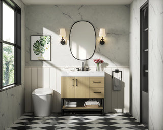Home Living 32" Single Bathroom Vanity, Honey Brown
