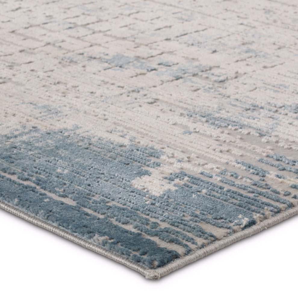 Chamisa Abstract Cream/ Blue Area Rug 7'10"X10'