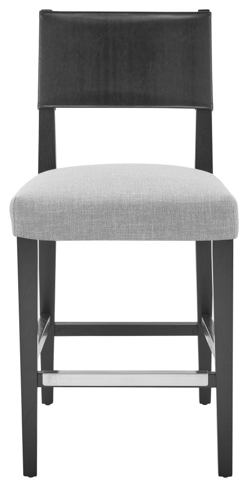 Kylo PU/Fabric Counter Stool, Borneo Black/Meridien Gray