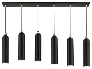 Shiny Black Mid Century Modern, Urban, Scandinavian Linear Pendant