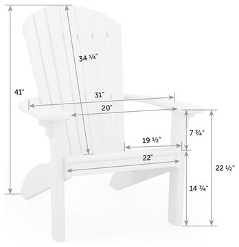 Outdoor Poly Lumber SeaAira Adirondack Chair, Yellow