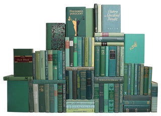 Decorative Books - Vintage Boxwood Book Wall - Set of 75 Green Books