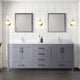 Jacques 80" Dark Grey Double Sink Vanity with Quartz Top, With Faucet and Mirror