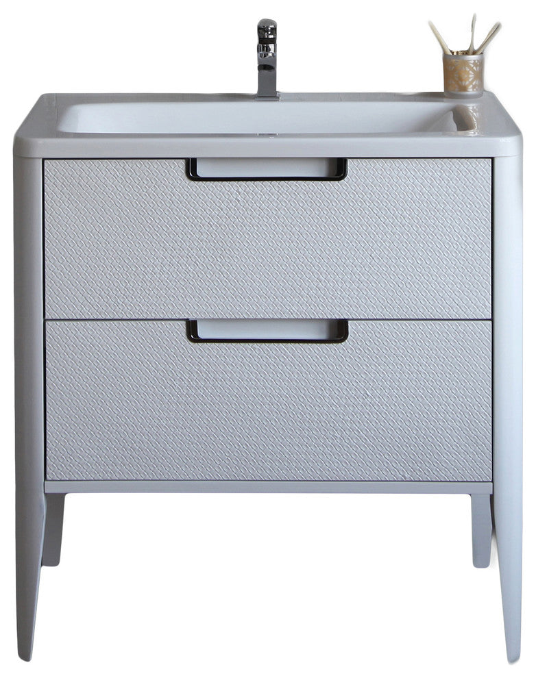 Eviva Jasmine 26 in.  vanity in White and White Integrated Acrylic Countertop