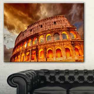 "Colosseum in Rome" Landscape Monumental Canvas Print, 40"x30"