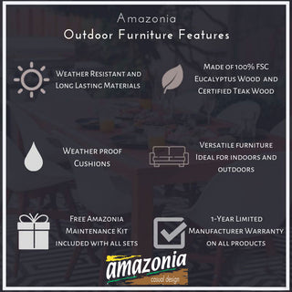 Amazonia Bahamas 9-Piece Square Patio Dining Set | Eucalyptus Wood