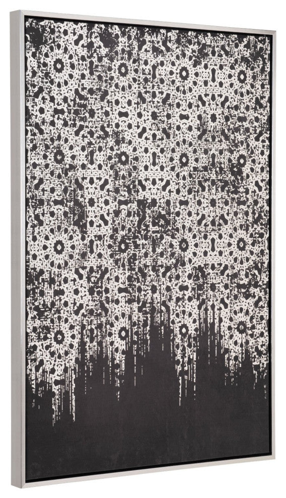 Wall Art, Canvas, Silver, Black, Living Lounge Cafe Hotel Lobby Hospitality