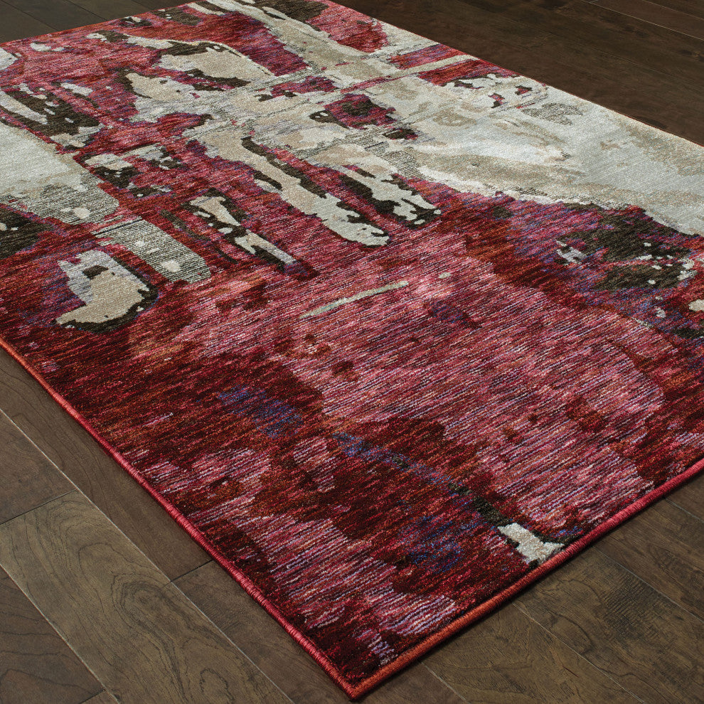 Elements Claret Impressions Red/Beige Area Rug, 8'6"x11'7"