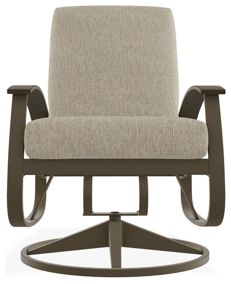 Belle Isle Cushion Outdoor Swivel Rocker, Grasscloth Dune/Beachwood