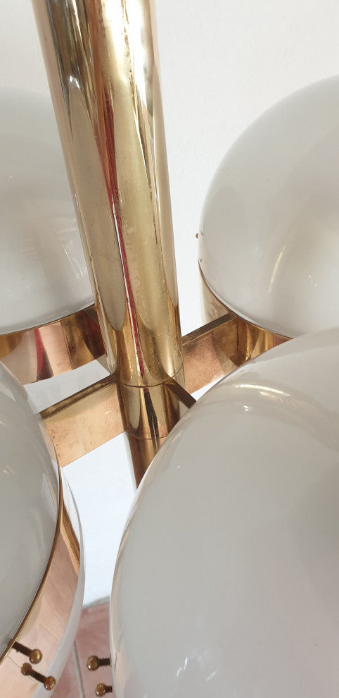 Large Mid-Century Modern "Tetraclio" Chandelier