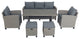 6 Pieces Outdoor Rattan Patio Sectional Sofa Set With Cushions, Dark Gray