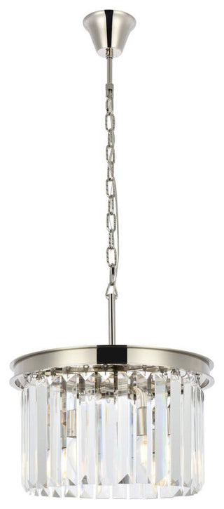 Elegant Lighting 1238D16/RC Sydney 3 Light 16"W Crystal Pendant - Matte Black