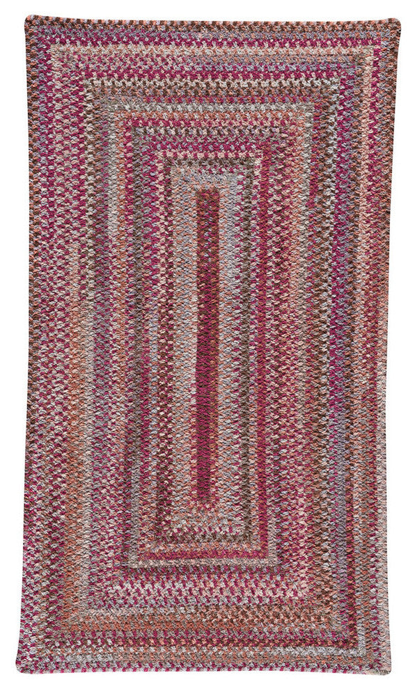 Alliance Concentric Rectangle Braided Rug, Ruby, 8'x11'